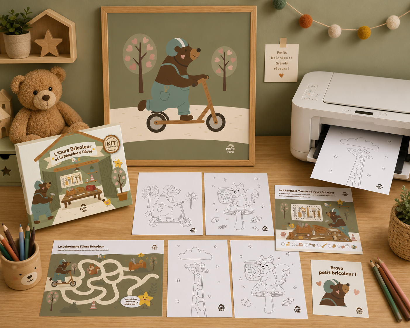 Kit d'Éveil Complet – Pack à Imprimer de l'Ours Bricoleur